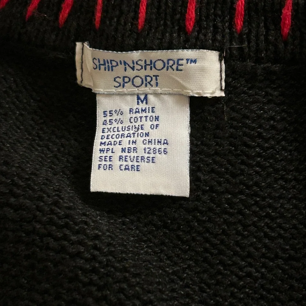 Ship'n Shore Medium Christmas Vest Ugly Sweater Party Black